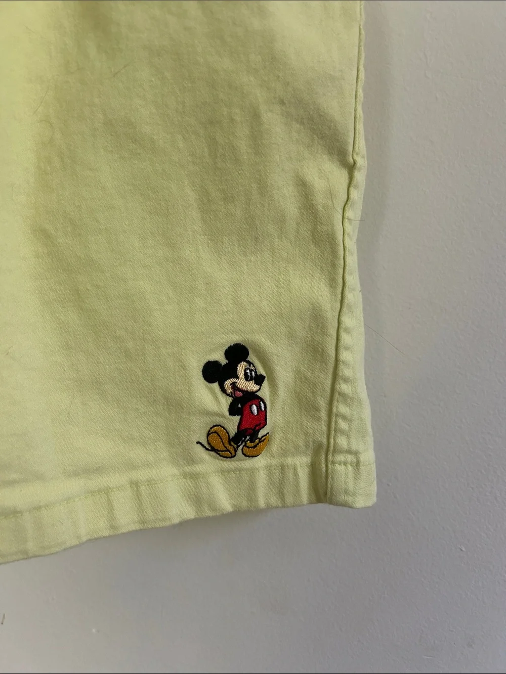 Y2K Mickey Mouse Pale Yellow Drawstring Men's Shorts EUC